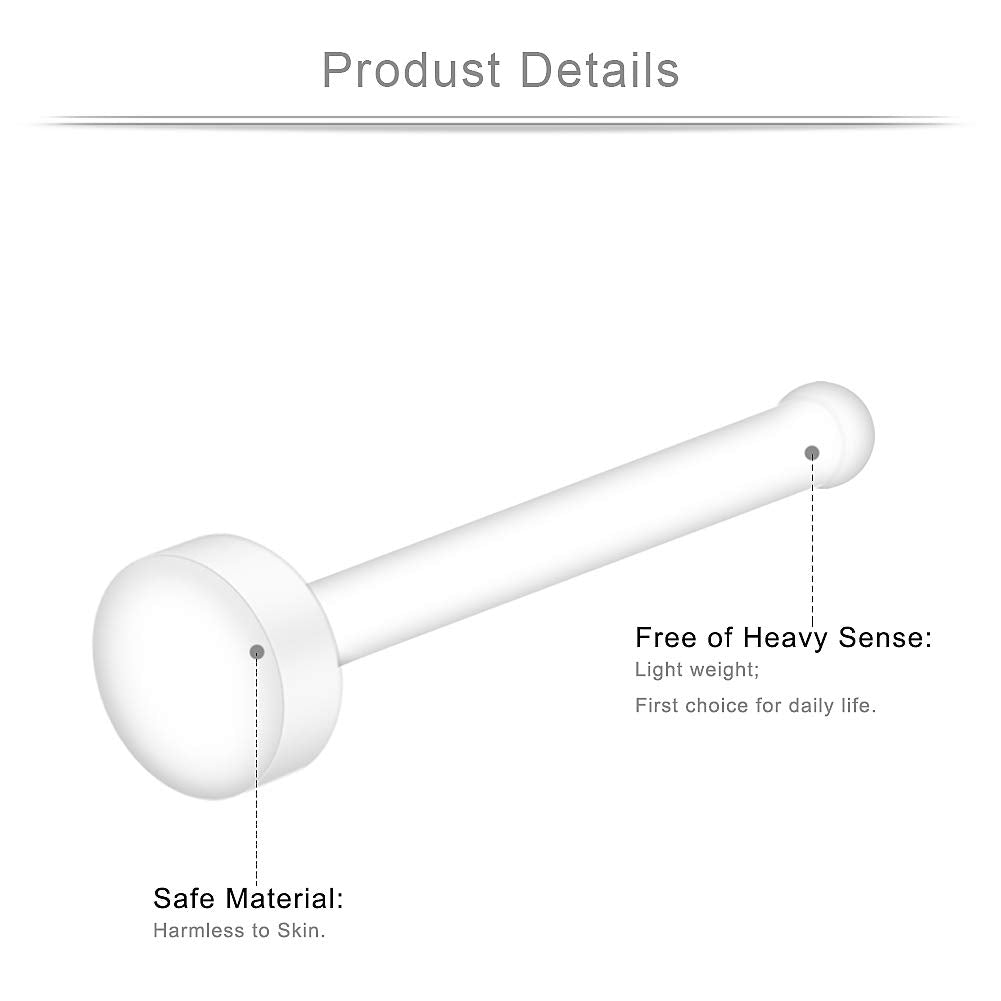 Ruifan 20G Clear Bioflex Nose Bone Ring Stud Retainer Body Jewelry Piercing Top Flat 2mm 2.5mm 3mm 60PCS