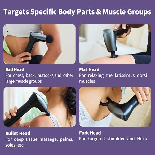 CAREKING 2-in-1 Detachable Muscle Massage Gun Deep Tissue with 20'' Extension Handle, Back and Neck Massager for Pain Reli...