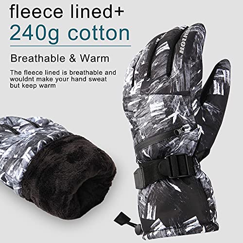 Hoihoo Ski Gloves - Waterproof Winter Snowboarding Gloves for Men & Women, Touchscreen Compatible, Warm Below -30F