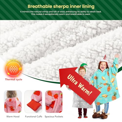 Narecte Kids Hoodie Blanket Birthday Gifts for Girls Year Old Girl Toddler Wearable Blanket Hoodie Kids Oversized Ideas Teen