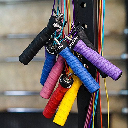 WOD Nation Attack Speed Jump Rope : Adjustable Jumping Ropes : Unique Two Cable Skipping Workout System : One Thick and On...