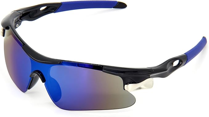 ZOSIMP Unisex Sports Sunglasses with UV400 & Shatterproof Lenses, Windproof Lightweight Frame for Outdoor Sports