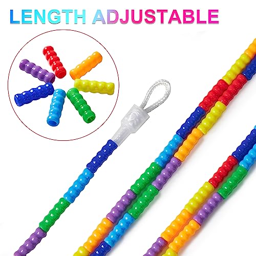 Newbyst Long Double Dutch Jump Rope 16 Ft 2 Pack, Soft Beaded Skipping Ropes for Kids Adults, Plastic Segmented Jump Rope ...