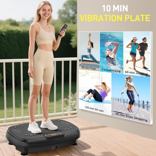 Vibrating Board Exercise Machine, Vibrating Platform for Lymphatic Drainage, 120 Speeds, Upgraded Vibrating Board for Weig...