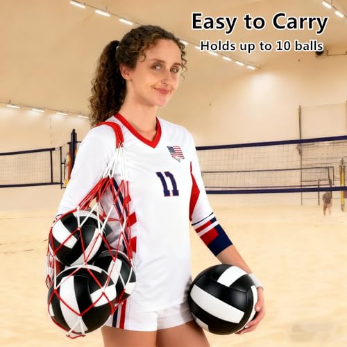 HYPGARD 6 Pack Volleyballs Official Size 5, Waterproof Soft Bulk Recreational Volley Balls with Pump and Net Bag for Indoo...