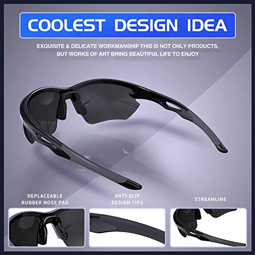 DEAFRAIN Polarized Sports Sunglasses for Men Women Cycling Running Fishing Glasses TR90 Unbreakable Frame UV Protection Z87