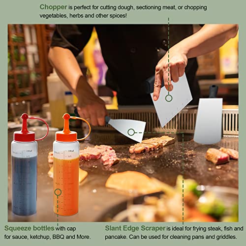 35PCS Griddle Accessories Kit, Flat Top Grill Accessories Set for Blackstone and Camp Chef, Grill Spatula Set with Enlarge...