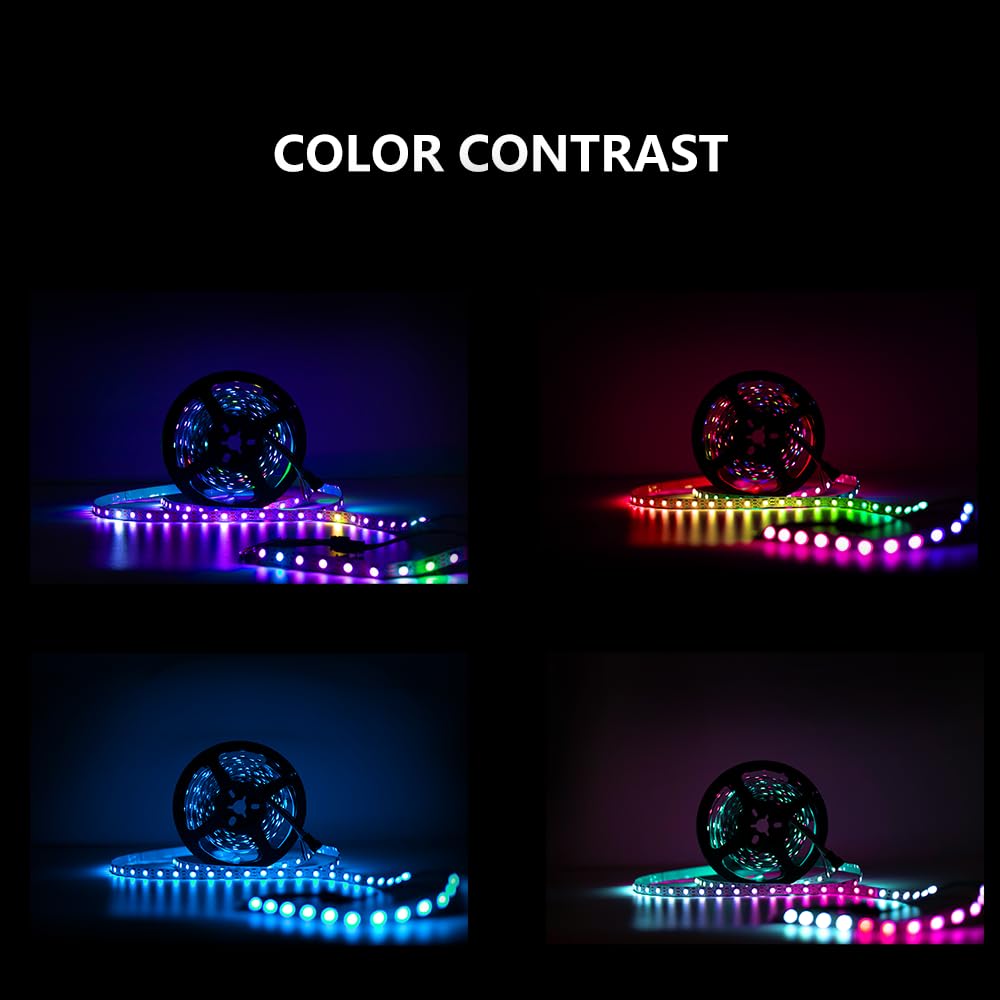 Adresuno Ws2811 Ic Led Strip 60Pixels/M 16.4Ft 300Leds Non-Waterproof White Pcb Model Aqyc-211214-7