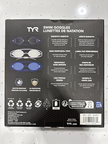 TYR LCWAGCA074ALL Cstc Adult Goggle Se SMK/BLK OS