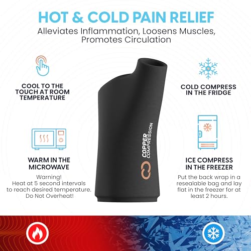Copper Compression CopperFreeze Wrist Sleeve – Hot & Cold Therapy Support for Pain, Swelling, and Injury Recovery – 360° C...