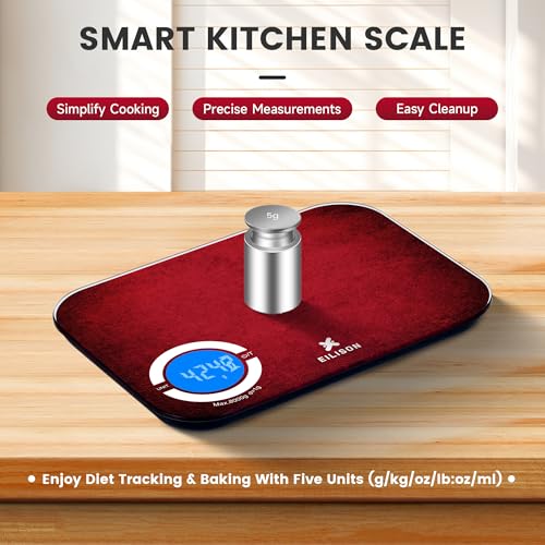 EILISON Smart Kitchen Scale with Bluetooth App, High-Precision Digital Food Scale for Baking, Cooking & Diet, 8000 Food Da...