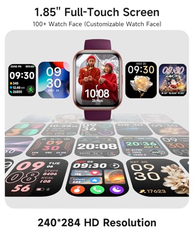 Smart Watch for Women, Answer/Make Calls, Alexa Built-in, 1.85" Touch Screen Fitness Tracker for Android & iPhone, Heart R...