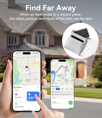 Ultrbeka Ultra-Thin Wallet Tracker Card 0.094in IP68 Waterproof Bluetooth Tracker for Wallet, Passport, Work with Apple Fi...