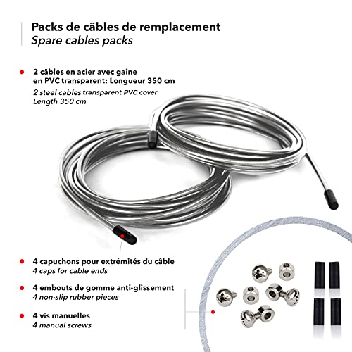 BRANK SPORTS® Pack of 2 Replacement Steel Ropes for all Jump Ropes | Length 12' | 2 Diameters and 7 Colors to Choose From...