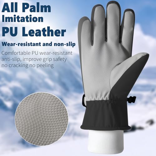 DARCHEN 3-12 Kids Snow Gloves Boys Winter Waterproof Ski Snowboarding Insulated Warm Windproof Cold Weather Sports Age Gir...