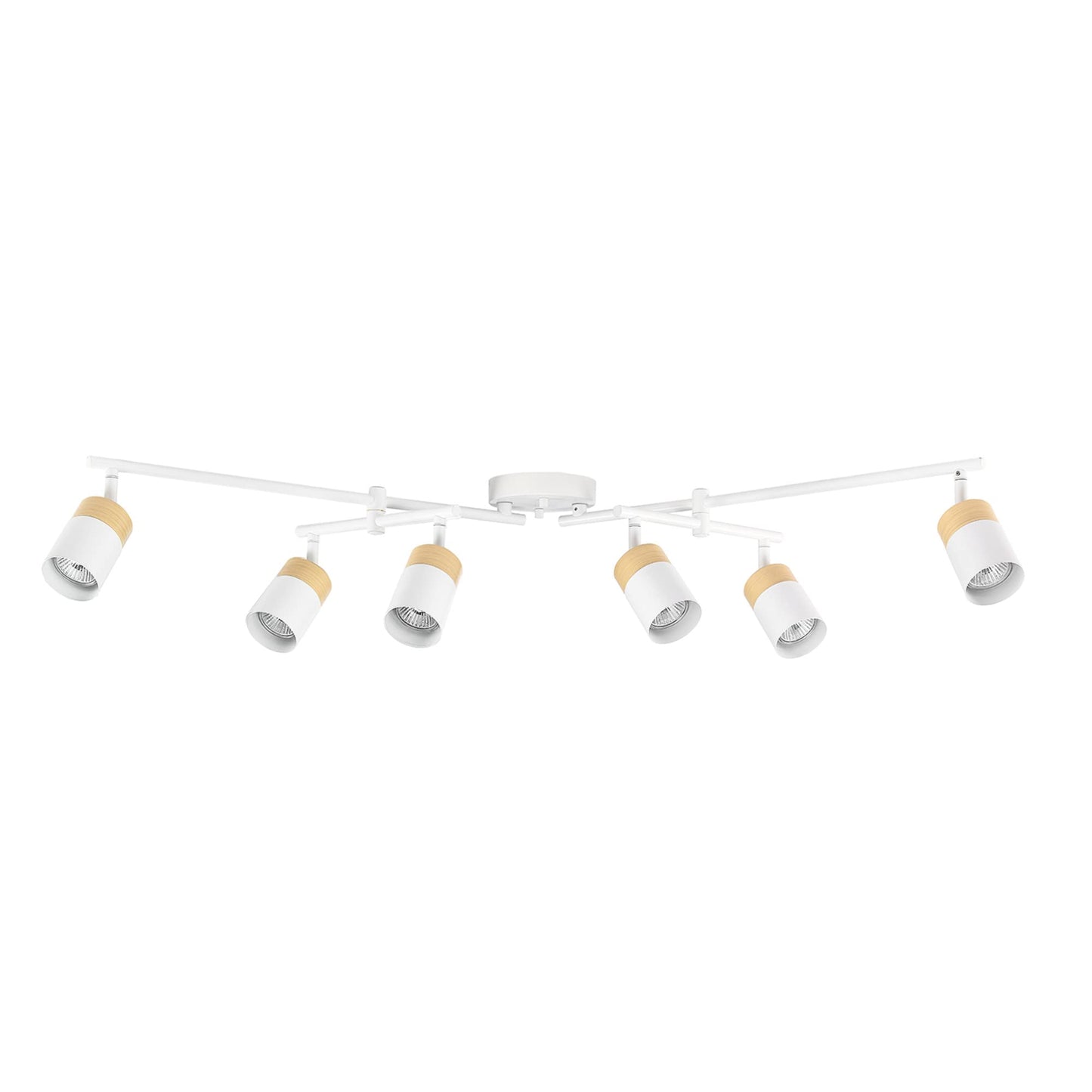 Globe Electric 64000055 42in 6-Light Track Lighting, Matte White, Metal, Pivot Shades, GU10 Sockets