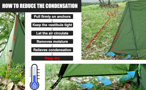 2-Person Trekking Pole Tent for Backpacking - Ultralight A-Frame Backpacking Tent, Two Person Waterproof Hiking Tent for C...