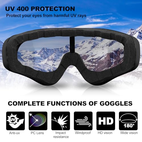 SixYard Ski Goggles, Motorcycle Goggles, 3 Pack Snowboard Snow Goggles for Men Women Adult Youth