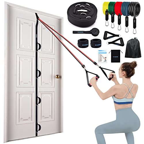 Brebebe Door Anchor Strap for Resistance Bands Exercises, Multi Point Anchor Gym Attachment for Home Fitness, Portable Doo...
