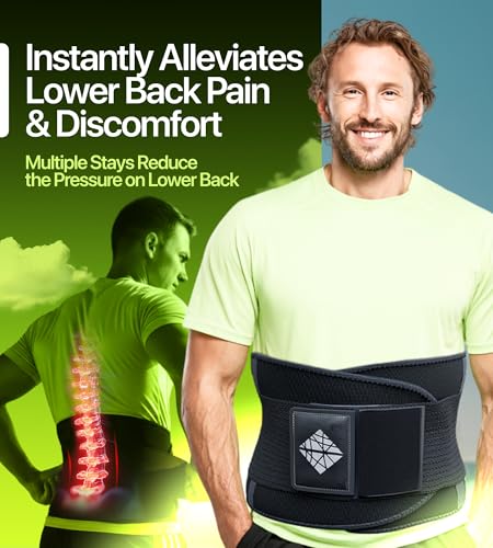 Elastic Lumbar Support Belt for Women & Men - The Most Effective Adjustable Back Brace for Herniated Disc Pain Relief, Hea...