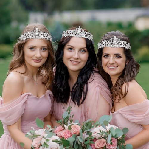6 Pcs Crystal Tiara and Crowns for Women Girls Princess Rhinestone Crown Queen Headband with Combs Bride Tiara for Birthda...