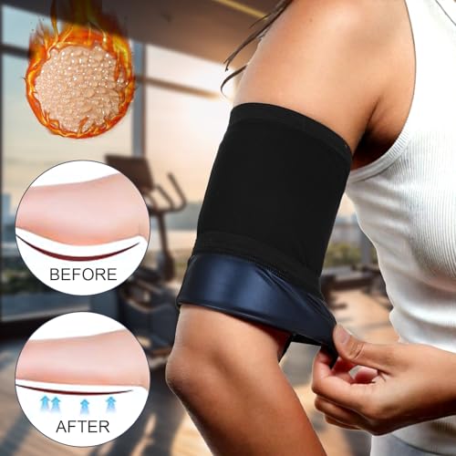 KFHENSOMR Arm Trimmers 2Pcs Women Arm Bands Workout Compression Sleeve Arms Fat Reducer Bands Sauna Sweat Arms Shaper Band...