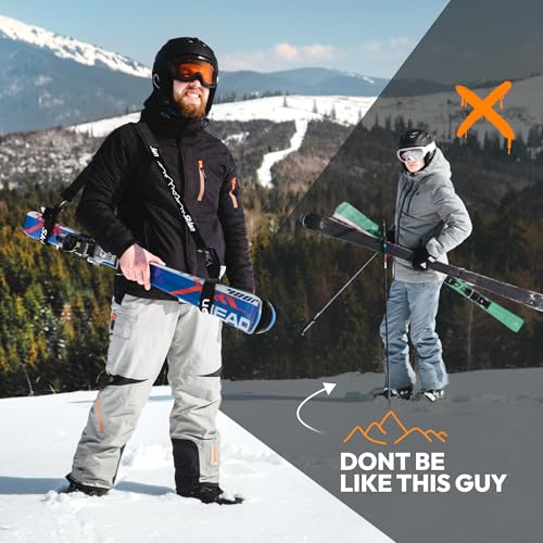 Sklon Ski Strap and Pole Carrier | Avoid the Struggle and Effortlessly Transport Your Ski Gear Everywhere You Go | Feature...