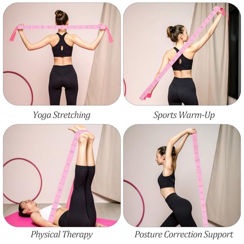 Yoga Bands For Stretching Stretch Straps with Loops Elastic Stretching Strap With Loops Physical Pilates Stretch Band For ...