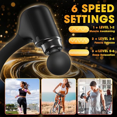 APXPF Massage Gun with Upgraded Extension Handle, Back Massager for Pain Relief, Massage Gun Deep Tissue with 4 Massage He...