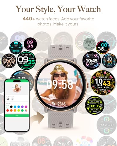 Smart Watch for Women Men, for Android iOS with Sleep Monitor, Pedometer Fitness Tracker, Bluetooth Call, IP68 Waterproof,...
