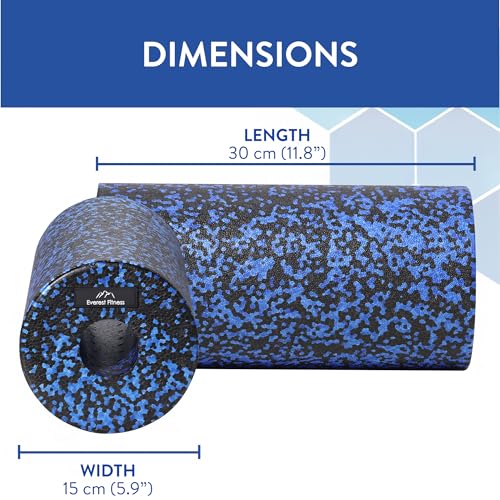 EVEREST FITNESS Foam Roller - Medium Density Level - Foam Rollers for Back Pain or Muscle Massage - Deep Tissue Massage - ...