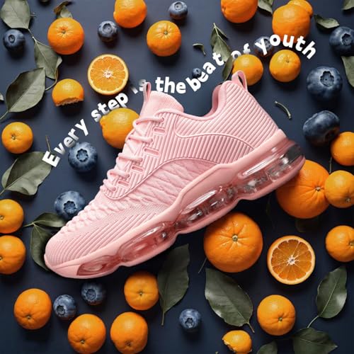 Luogoks Womens Walking Running Shoes Air Cushion Basketball Sneakers Fashion Tennis Breathable Sport Gym Fitness Cross Tra...