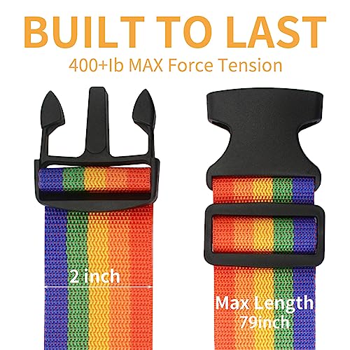 BILIONE 4 Pack Luggage Straps 79" Long Belts Keep Suitcase Secure While Traveling, TSA Approved Add a Bag Premium Accessor...