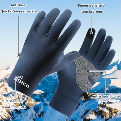 Running Gloves for Men and Women Winter Touch Screen Gloves Lightweight Thermal Liner Gloves with Anti Slip Silicone Palm ...