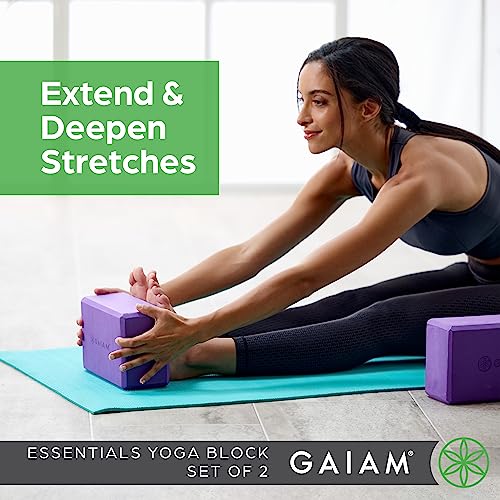 GaiamYoga Block - Supportive Latex-Free Eva Foam - Soft Non-Slip Surface with Beveled Edges forYoga, Pilates, Meditation -...
