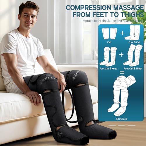Air Compression Leg & Foot Massager with Heat – Relief for Circulation, Fatigue & Tension – Relaxing Gifts for Dad, Mom, M...