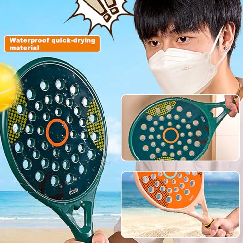 Paddle Rackets, Tennis Racket Set, Waterproof Beach Tennis Racket with Air Hole, 18.1x8.7 Paddle Rackets with Non Slip Han...