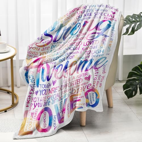 Vibrant Blanket for Women Men - Super Soft Hug Throw for Boys & Girls, Inspirational Get Well Gift After Surgery or Illnes...
