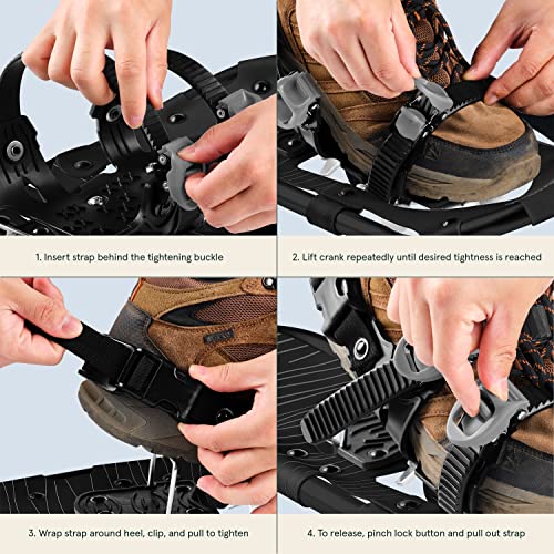 Retrospec Drifter Snowshoes & Trekking Poles Bundle with Adjustable Bindings - Lightweight Aluminum Snow Shoes for Women &...