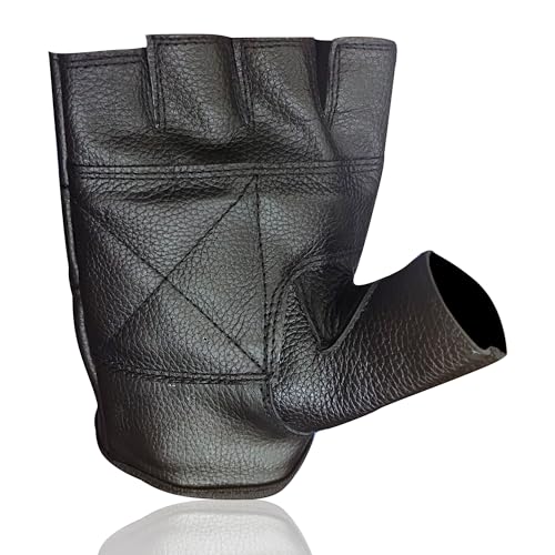 BTR BORN TO RACE Premium Cowhide Leather Driving Gloves | Fingerless Motorcycle Gloves for Men and Women | Open Knuckle De...