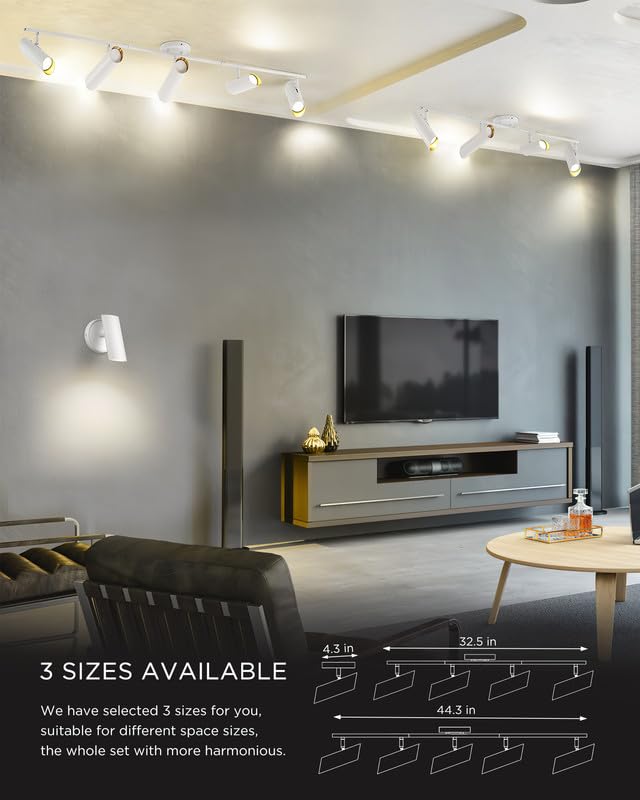 Femila Track Lighting  Led Track Light Gu10 Bulbs Included  44 Flush Mount Ceiling Spot Lights  For Living Room  Gallery  Bedroom  Hallway  4Fs79Tl-5 Wh