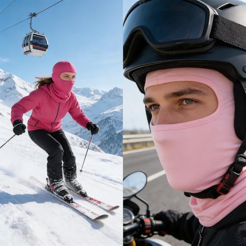 2Pcs Full Face Cover Ski Mask Balaclava Unisex Hood Cap Neck Gaiter UV Protector for Outdoor Sports Snowboard Travel
