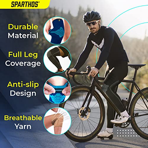 Sparthos Full Leg Compression Sleeves - Brace for Calf, Knee and Thigh, Recovery, Support Pain Relief for Sports Shin Spli...