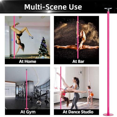 PRIOR FITNESS Permanent Fixed Dance Pole Kit, Professional 45mm Spinning & Static Dancing Pole Heavy-Duty Steel Pole Dance...