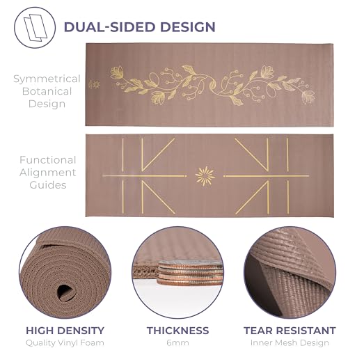 Ascend Yoga Mat - Premium 6mm Thick, 72" x 24", Solid or Reversible Print, Non Slip, Tear Resistant, Workout Mats for Pila...