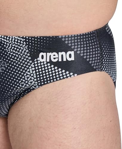 ARENA Men’s Swim Brief Halftone Team Print MaxLife Athletic Swimwear Professional Training Swimsuit Sports Bathing Suit
