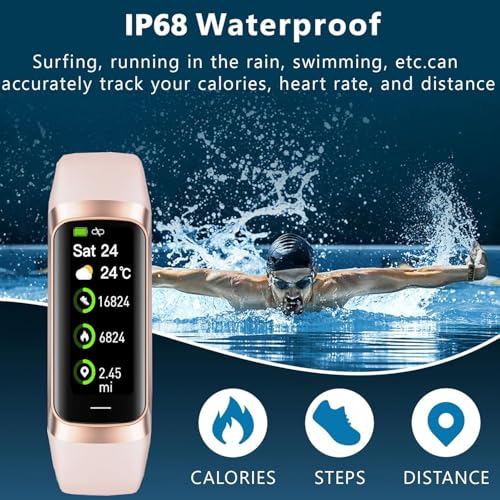 Fitness Tracker Activity Tracker 1.10''AMOLED Touch Color Screen,Smart Watch with 24/7 Blood Oxygen Heart Rate,Sleep Monit...