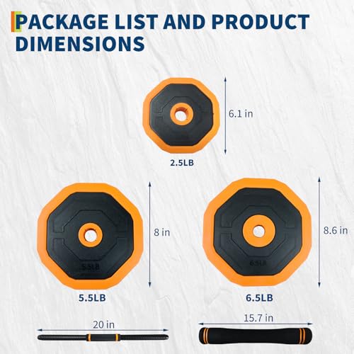 Adjustable Dumbbell Set, 44/66/88 LBS 4-In-1 Home Gym Weights with Connector As Dumbbell, Kettlebell,Barbell for Strength ...