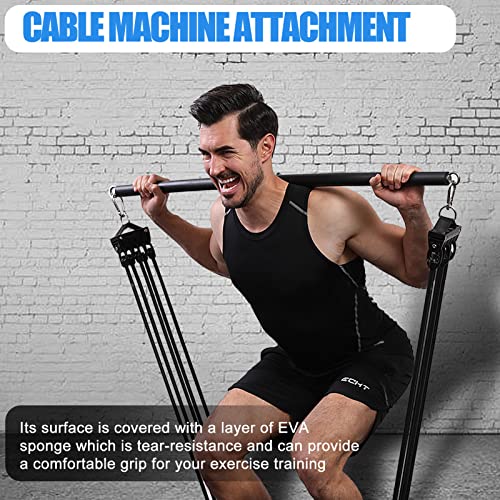 KORIKAHM Non-Detachable LAT Pull Down Bar Cable Attachments for Gym, LAT Pulldown Attachments, Straight Bar, Resistance Ba...