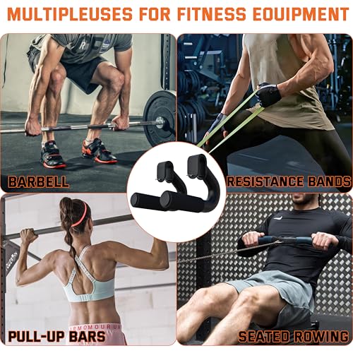 Neutral Grip Handles for Pull Up,1000 lbs Heavy Duty Steel Pull Up Handles,Ergonomic Portable Hooks for Barbell Row Deadli...